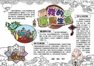 寒假小报简单又漂亮！我的寒假生活手抄报模板，春节假期活动记录