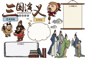 三国演义艺术特色小报模板，简单又漂亮，适合初中高中学生抄写