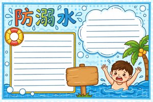 防溺水小报简单又漂亮！防溺水手抄报模板，小学生防溺水安全小报