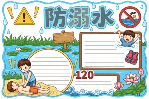 防溺水小报简单又漂亮！三年级安全手抄报模板，预防溺水知识内容全都有