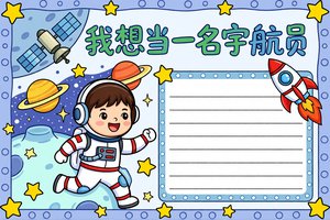 我想当一名宇航员小报简单又漂亮太空主题手抄报模板小学生
