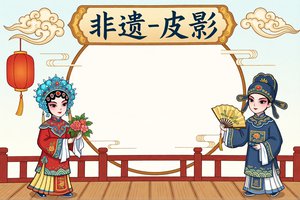 非遗皮影小报手抄报简单又漂亮 小学生传统文化手抄报模板 简单漂亮