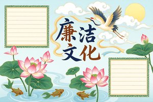 廉洁文化小报简单又漂亮手抄报模板，适合小学生廉洁主题手抄报图片