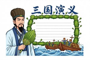 三国演义小报简单又漂亮！小学生三国演义读书手抄报模板，好看又实用，快速完成作业