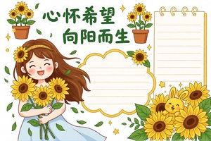 心怀希望向阳而生小报手抄报简单又漂亮模板小学生正能量励志主题