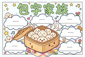 包字家族识字小报简单又漂亮手抄报模板 一年级二年级可打印