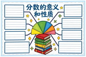 分数的意义和性质数学小报手抄报简单又漂亮六年级学生作业模板