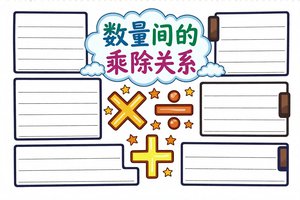 数量间的乘除关系小报手抄报简单又漂亮数学手抄报小学三年级模板