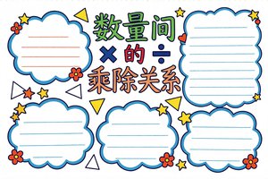 数量间的乘除关系小报手抄报简单又漂亮数学手抄报三年级四五年级模板