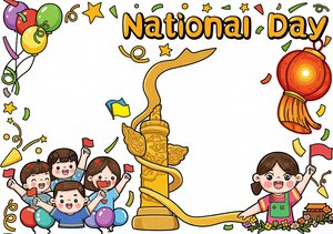 国庆节手抄报模板，简单又漂亮的小报，适合小学三年级英语绘画，国庆主题创作