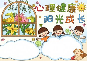 心理健康小报简单又漂亮！阳光成长手抄报模板，世界精神卫生日轻松制作，适合小学生
