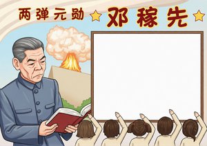 两弹元勋邓稼先小报手抄报简单又漂亮小学生人物介绍模板