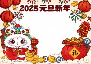 2025元旦新年手抄报模板，简单又漂亮，小学生元旦小报内容推荐