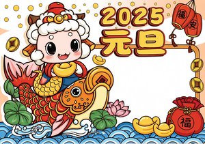 2025元旦小报简单又漂亮模板，小学生元旦手抄报内容怎么写？