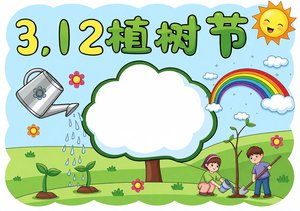 3.12植树节小报模板：简单又漂亮的植树节手抄报内容怎么写