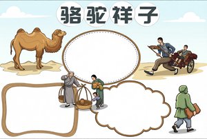 骆驼祥子手抄报简单又漂亮，骆驼祥子语文小报模板，读书小...