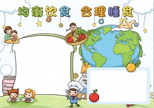 均衡饮食手抄报简单又漂亮 学生营养日主题小报模板 健康饮食小报
