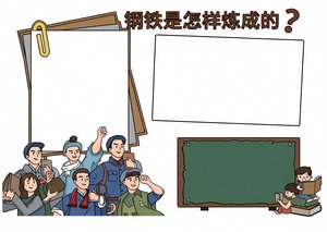 钢铁是怎样炼成的读后感手抄报模板，简单又漂亮，适合三年级语文小报阅读分享