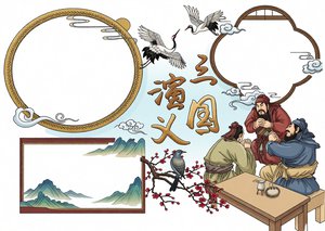 三国演义读书小报简单又漂亮，三国人物介绍手抄报模板，学生阅读好帮手