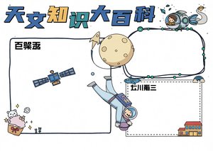 天文知识大百科手抄报模板，太空科普简单又漂亮，适合小学生制作