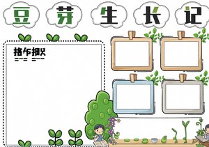 豆芽生长记手抄报 简单又漂亮 科学小报 植物生长记录 三年级四年级