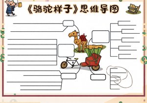 骆驼祥子思维导图小报简单又漂亮 手抄报模板 语文阅读小报