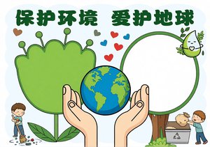 保护环境小报手抄报简单又漂亮模板 爱护地球主题 学生环保作业素材