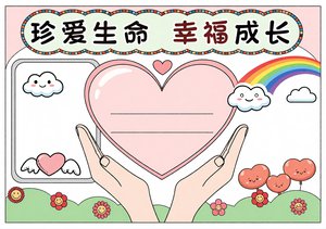 珍爱生命幸福成长小报模板简单又漂亮心理健康手抄报内容