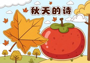 秋天里的诗手抄报简单又漂亮，秋季古诗小报模板，适合小学...