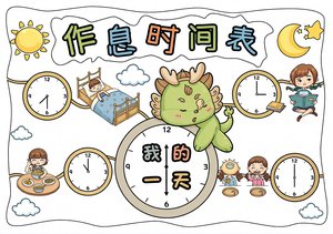 寒假作息时间表小报手抄报 简单又漂亮 小学生手绘模板 适合一二三年级