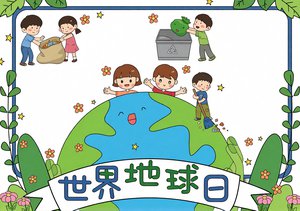世界地球日小报手抄报简单又漂亮小学生保护环境主题模板