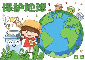 保护地球手抄报模板简单又漂亮，世界地球日学生小报内容