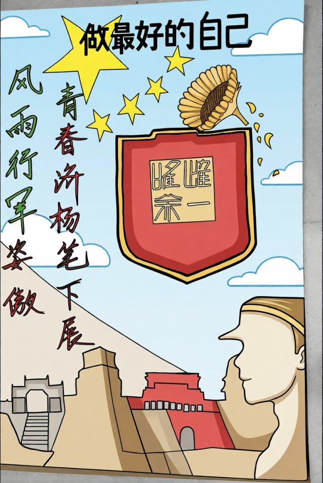 军训小报简单又漂亮模板：做最好的自己，新学期开学手抄报内容