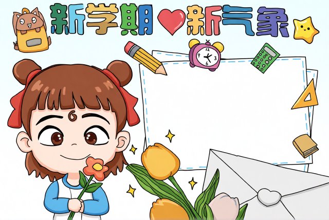新学期小报简单又漂亮！开学手抄报模板，开学第一课内容好写