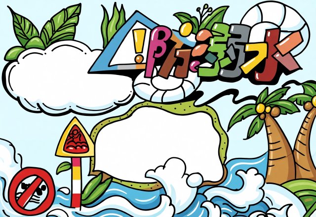 暑期防溺水手抄报简单又漂亮！2024中小学生防溺水安全教育小报模板图片