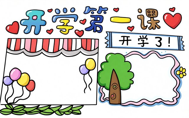 开学第一课小报简单又漂亮，开学手抄报模板图片