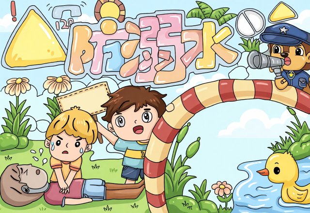 小学生防溺水手抄报简单又漂亮！暑期安全主题模板，防溺水知识内容