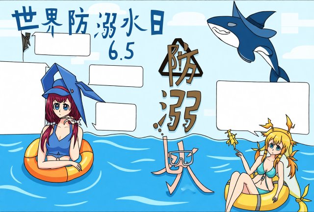 世界防溺水日6.5小报手抄报简单又漂亮小学生暑假安全教育模板