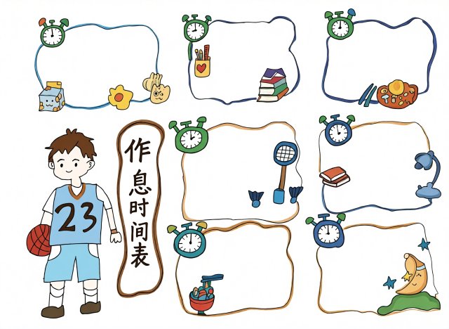 二年级暑假作息时间表手抄报，简单又漂亮！适合小学生暑假计划表模板