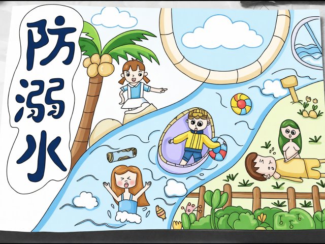 防溺水小报简单又漂亮！2024暑期安全教育手抄报模板，简单实用