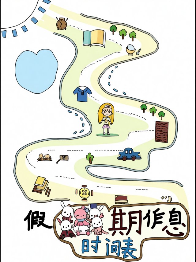 暑假作息时间表手抄报简单又漂亮：二年级暑假计划表小报模板