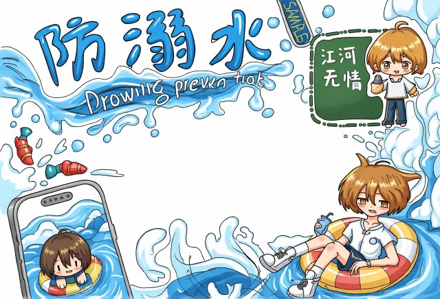 2026防溺水手抄报：简单又漂亮！防溺水安全知识小报模板，适合小学生安全宣传