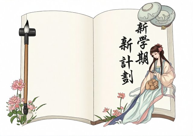 新学期手抄报模板简单又漂亮，六年级开学计划小报设计，古风唯美开学季小报