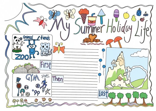暑假英语小报简单又漂亮：My Summer Holiday...