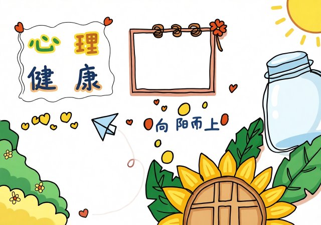 心理健康小报手抄报模板：简单又漂亮，适合中小学生暑假心理安全主题
