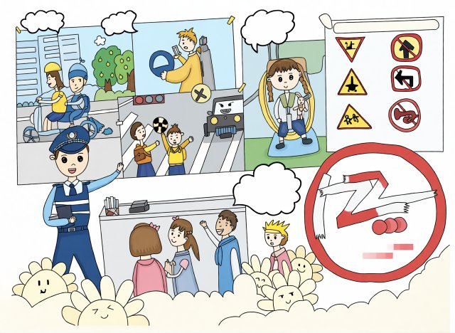 暑假交通安全教育手抄报简单又漂亮，小学生交通安全知识小报模板