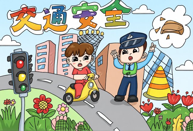 交通安全手抄报简单又漂亮，小学生交通安全知识小报模板
