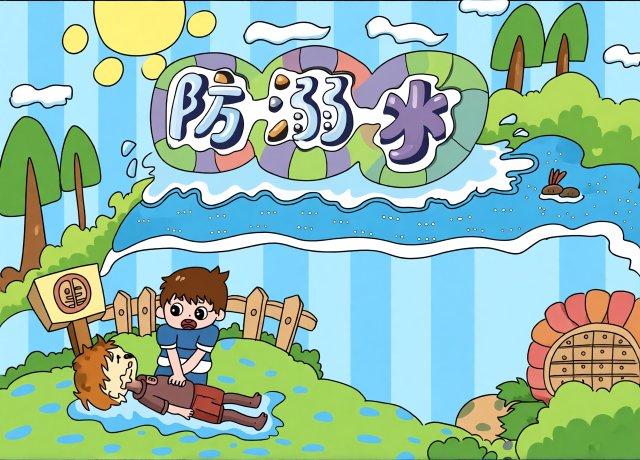 防溺水手抄报简单又漂亮！小学生预防溺水安全小报模板，简单又好画